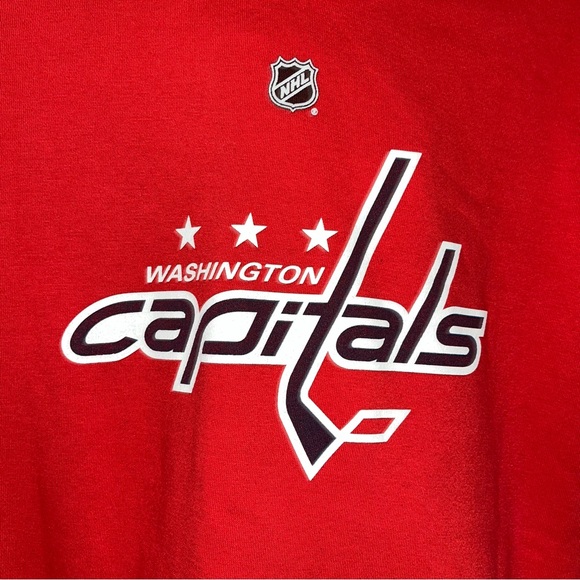 NHL Washington Capitals Red Logo Long Sleeve Kangaroo Pocket Hooded Sweatshirt L - Picture 2 of 12
